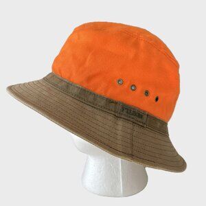 Filson Vintage Men's Tin Cloth Packer Hat in Safety Orange